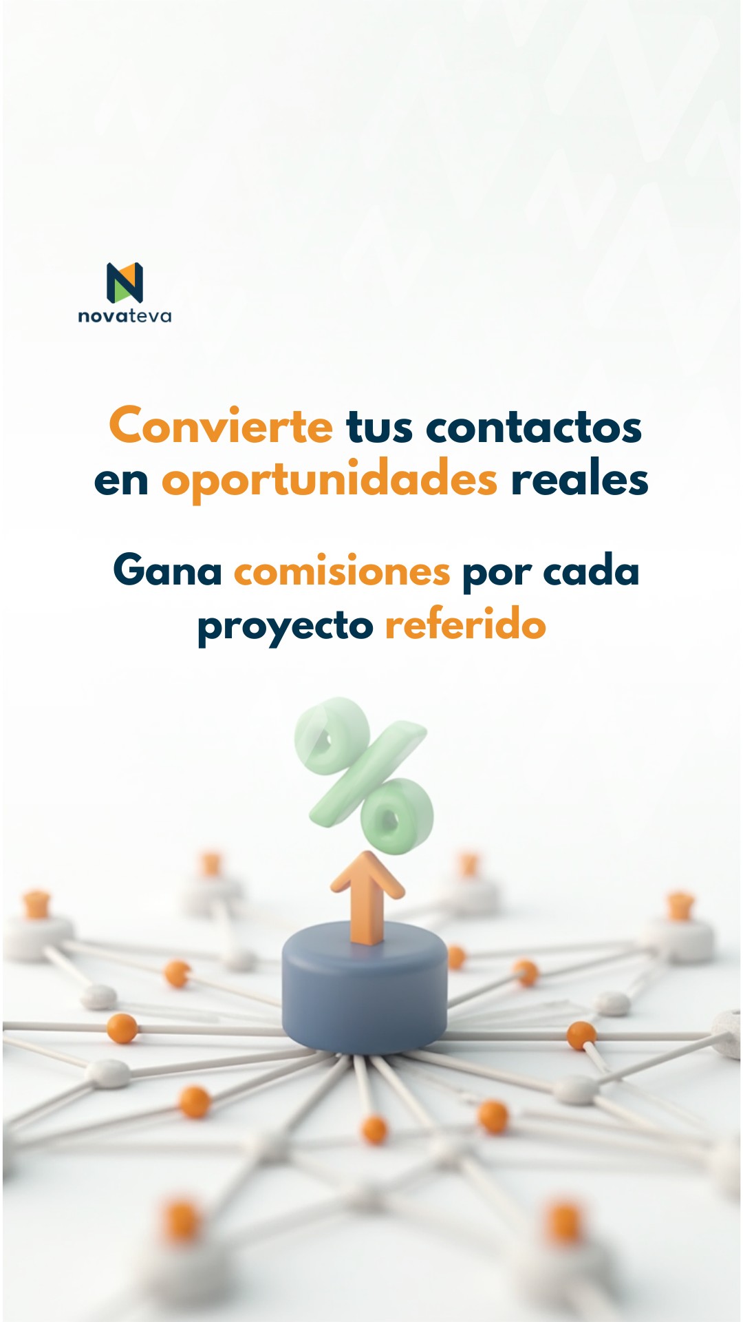 Convierte tu red de contactos en oportunidades reales🌐
Gana 5% de comisión conectando a líderes con tecnología 💸
Hemos lanzado nuestro Programa de Referidos de Novateva, diseñado para que conviertas tus conexiones en oportunidades reales de negocio y ganes por ello.
¿Cómo funciona?
✅ Tú haces la conexión con el líder que necesita escalar.
✅ Nosotros presentamos la propuesta y la ejecución técnica.
✅ Tú ganas una comisión del 5% por cada proyecto concretado.
🚀 ¡Es hora de monetizar tu red!
¿Deseas unirte? Comenta "INFO" y te enviaremos la información al DM.